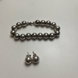 Tiffany & Co. Ball Bracelet and Matching Ball Earrings Set in Silver! REAL!!